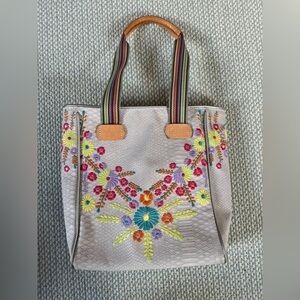 Consuela Embroidered Floral Tote Bag